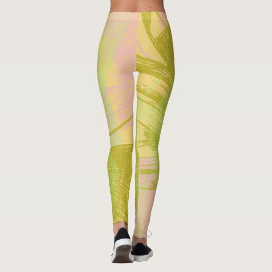 Abstrakter Goldbarren Rosa Violettpastete Leggings (Rückseite)