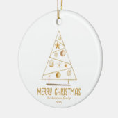 Abstrakter Goldbaum Frohe Weihnachten Keramik Ornament (Links)