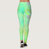 Abstrakter Golddragonfly Blauer Pastell Leggings (Rückseite)