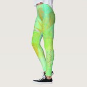 Abstrakter Golddragonfly Blauer Pastell Leggings (Links)