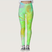 Abstrakter Golddragonfly Blauer Pastell Leggings (Vorderseite)
