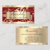 Abstrakter Golden Modern Marble Burgundy Rahmen Visitenkarte (Vorne/Hinten)