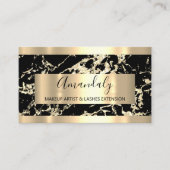Abstrakter Golden Modern Marbour Black Frame Visitenkarte (Vorderseite)