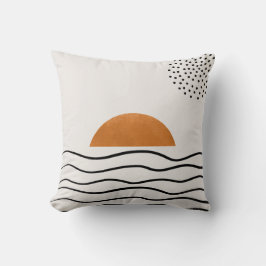Abstrakter Golden Sunset Ocean Waves Kissen