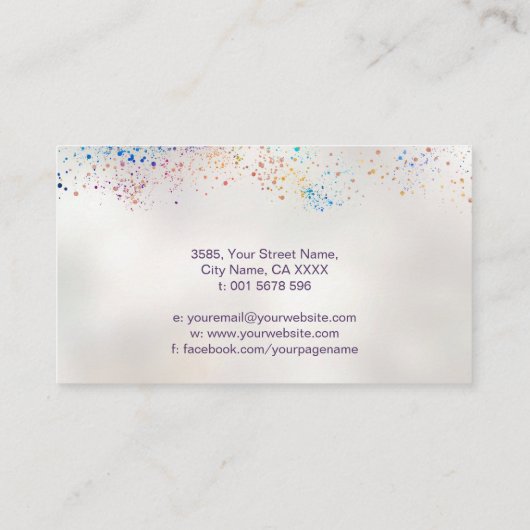 Abstrakter Goldener Baum - farbenfrohe Foliage Visitenkarte (Rückseite)