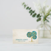 Abstrakter Goldener Baum mit Aquarellkreisen Visitenkarte (Stehend Vorderseite)