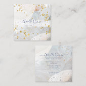 Abstrakter Goldener Glitzer Wasserfarben Makeup Ar Quadratische Visitenkarte (Vorne/Hinten)