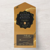 Abstrakter Goldener Himmel All In One Einladung (Innen Boden)