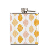 Abstrakter goldener ogee Musterhintergrund Flachmann (Rückseite)