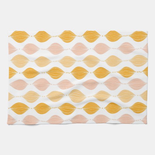 Abstrakter goldener ogee Musterhintergrund Geschirrtuch (Horizontal)