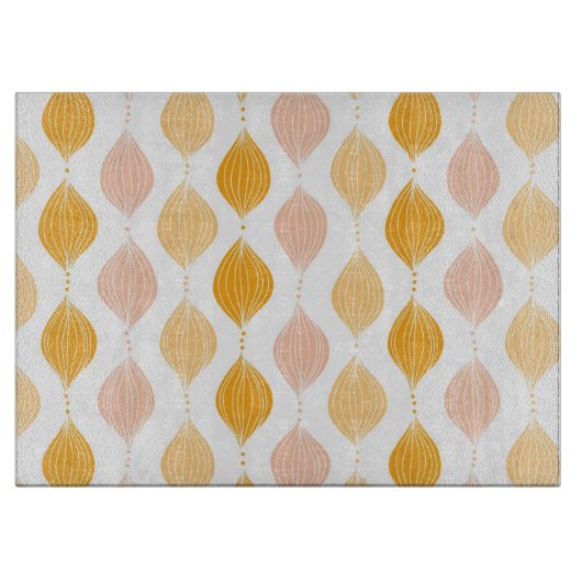 Abstrakter goldener ogee Musterhintergrund Schneidebrett (Vorderseite)