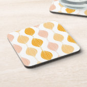 Abstrakter goldener ogee Musterhintergrund Untersetzer (Linke Seite)