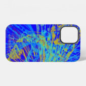 Abstrakter goldener Schmetterling Blaupastell iPhone Hülle (Rückseite (Horizontal))