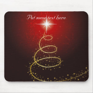 Abstrakter goldener Weihnachtsbaum auf glühendem R Mousepad