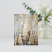 Abstrakter goldener Weihnachtsbaum Postkarte (Stehend Vorderseite)