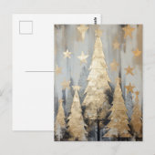 Abstrakter goldener Weihnachtsbaum Postkarte (Vorne/Hinten)