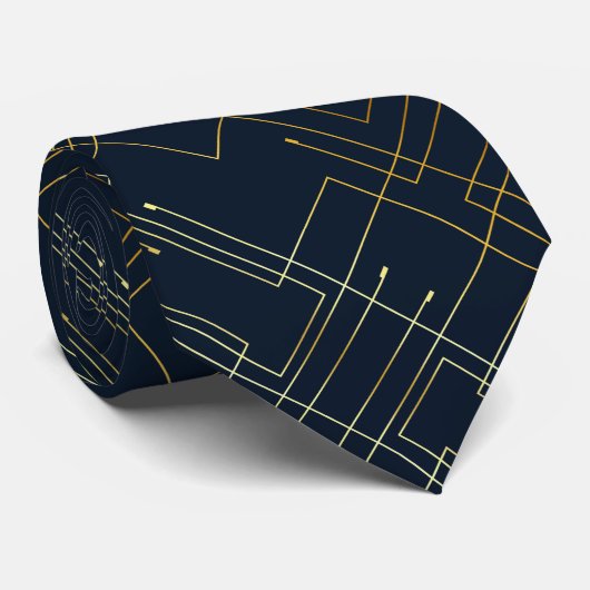 Abstrakter Goldfoil Neck Tie Krawatte (Gerollt)