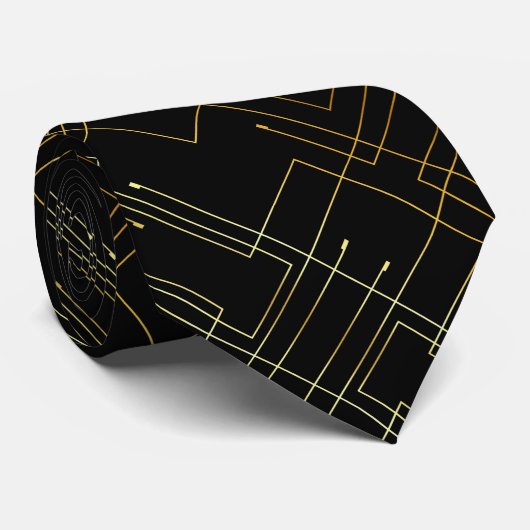 Abstrakter Goldfoil Neck Tie Krawatte (Gerollt)