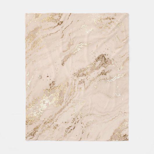 Abstrakter Goldmarmor mit Glitzer-Wellen Fleecedecke (Vorderseite)