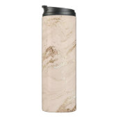 Abstrakter Goldmarmor mit Glitzer-Wellen Thermosbecher (Nach rechts gedreht)