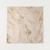 Abstrakter Goldmarmor mit Glitzer-Wellen Wandteppich (Vorderseite (Horizontal))