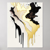 Abstrakter Goldmarmor und schwarze Tropfen Foliendrucke (Vorderseite)