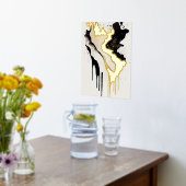 Abstrakter Goldmarmor und schwarze Tropfen Foliendrucke (Ablage(Küche))