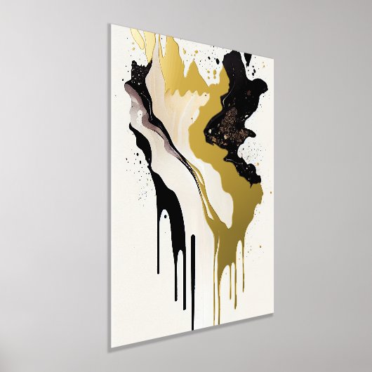 Abstrakter Goldmarmor und schwarze Tropfen Foliendrucke (Ablage )