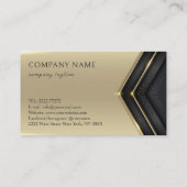 Abstrakter Goldrahmen auf schwarz Visitenkarte (Rückseite)