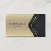 Abstrakter Goldrahmen auf schwarz Visitenkarte (Vorderseite)