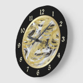 Abstrakter Goldrausch Große Wanduhr (Winkel)