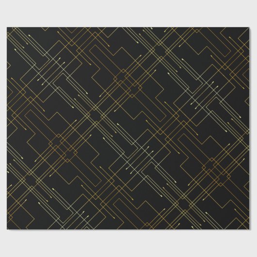 Abstrakter Goldstreifen Geschenkpapier (Flach)