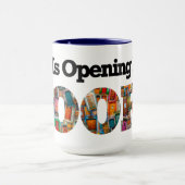 Abstrakter Gott eröffnet neue Türen Muster Blau Mo Tasse (Zentrum)