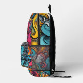 Abstrakter Graffiti-Muster Splash Art Bedruckter Rucksack (Rechts)