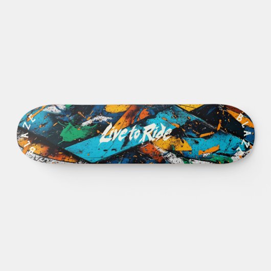 Abstrakter Graffiti Pop Art - Bold Live to Rive Skateboard (Horizontal)