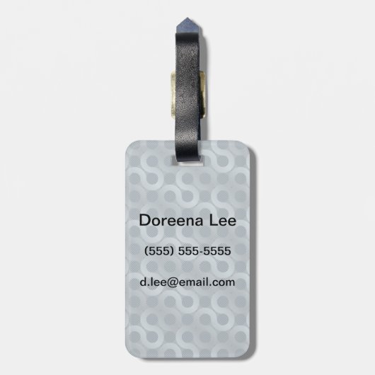 Abstrakter grauer Flusshintergrund Gepäckanhänger (Rückseite vertikal)