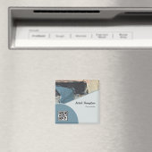Abstrakter Graugrauer QR-Code für gemischte Medien Magnet (In Situ (Geschirrspüler))