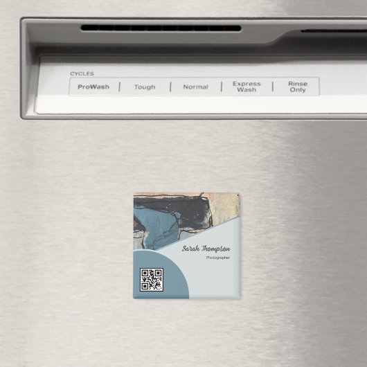 Abstrakter Graugrauer QR-Code für gemischte Medien Magnet (In Situ (Geschirrspüler))