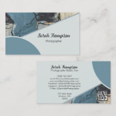 Abstrakter Graugrauer QR-Code für gemischte Medien Visitenkarte (Vorne/Hinten)