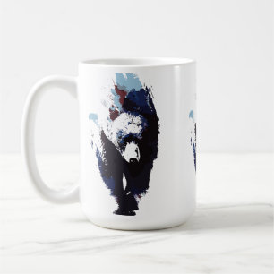 Abstrakter Grizzlybär in kräftigen Farben Kaffeetasse