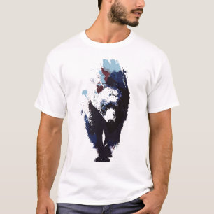 Abstrakter Grizzlybär in kräftigen Farben T-Shirt