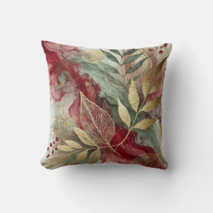 Abstrakter, großer, goldener Leaf-Kunststil 31 Kissen