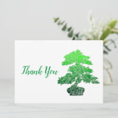 Abstrakter Grüner Bonsai Tree Dankeskarte (Stehend Vorderseite)