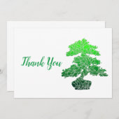 Abstrakter Grüner Bonsai Tree Dankeskarte (Vorne/Hinten)