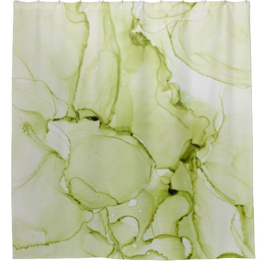 Abstrakter grüner Duschvorhang (Vorderseite)