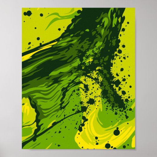 Abstrakter grüner Energiesplash Poster (Vorne)