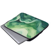 Abstrakter, grüner Farbdruck Laptopschutzhülle (Vorne Knopf)
