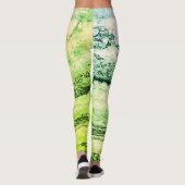 Abstrakter grüner Granit Leggings (Rückseite)