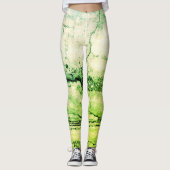 Abstrakter grüner Granit Leggings (Vorderseite)