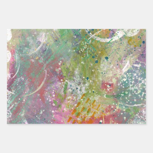 Abstrakter grüner Jeden Anlaß Geschenkpapier Set (Vorderseite 3)